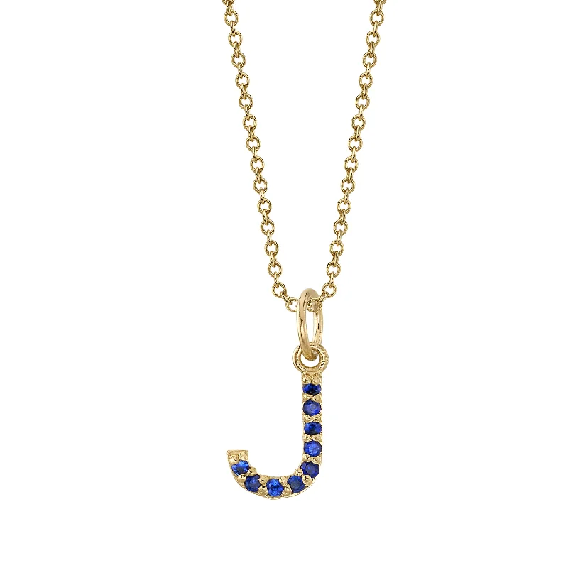 J Initial Birthstone Charm Necklace