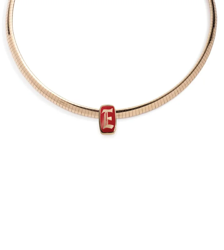boho beaded statement necklace Initials & Numbers : Ceramic Heart Slide Sleek Collar Necklace