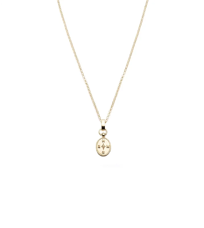 dainty gold chain ring Internal Compass : Fine Belcher Slide Crest Necklace