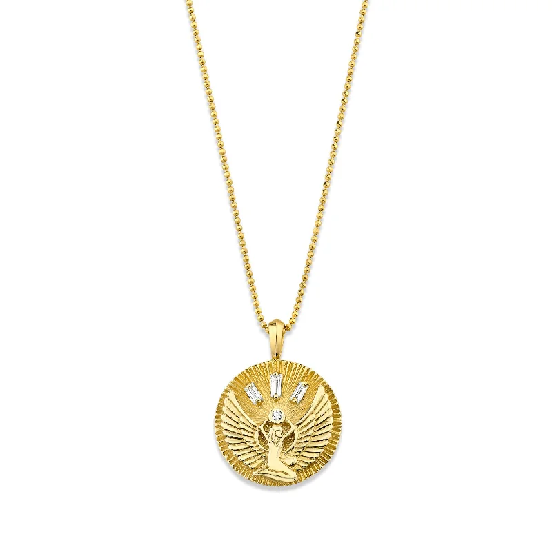 vintage art deco engagement ring Isis Coin Pendant Necklace
