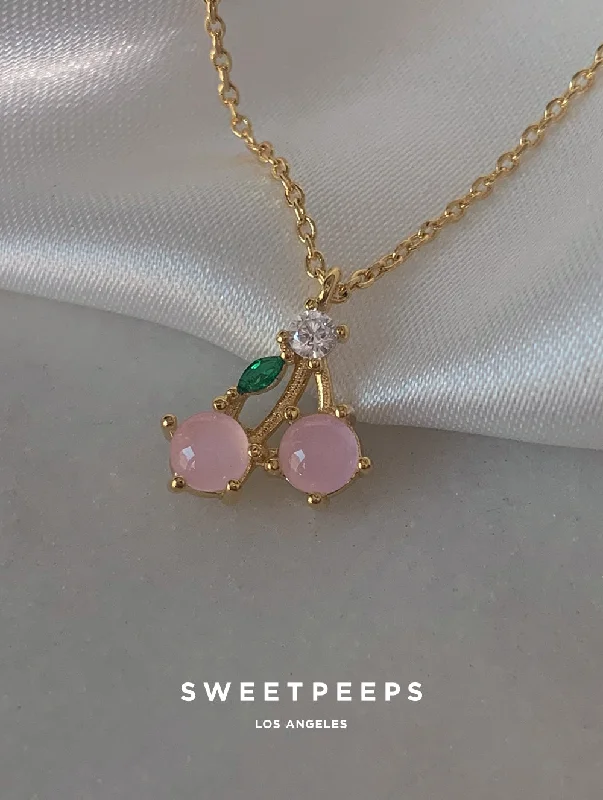 classic cubic zirconia pendant Juicy Peach Necklace