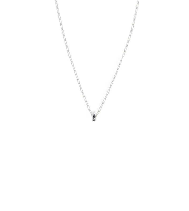unique promise ring for girlfriend Karma : Heart Beat Super Fine Clip Chain Necklace White Gold