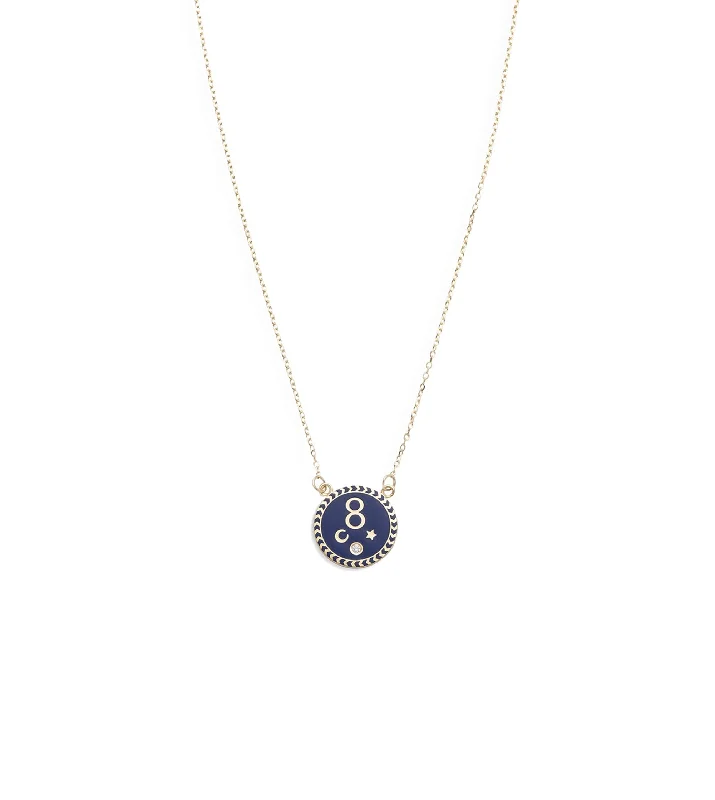 simple sapphire wedding band Karma : Petite Champleve Enamel Stationary Necklace