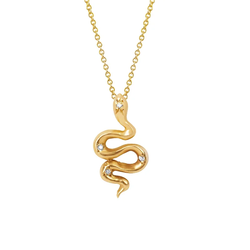 layered gold coin pendant necklace Kundalini Snake Pendant with Star Set Diamonds