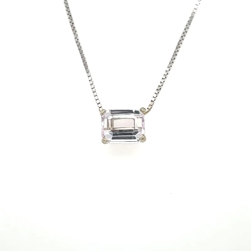 Kunzite Necklace 14k White Gold at Regard Jewelry in Austin, Texas