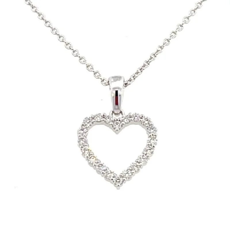 personalized couples ring engraved Flourish by Fernbaugh's 14K White Gold and Lab Grown Diamond Heart Pendant