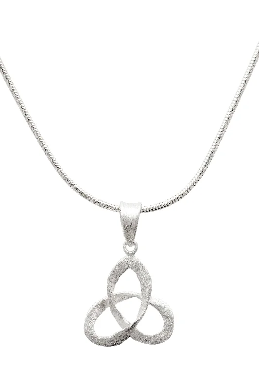 boho shell beaded anklet Contemporary Trinity Pendant with Brushed Finish