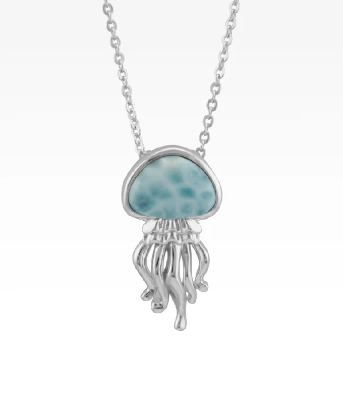 chunky statement cuff bracelet Larimar Baby Jellyfish Necklace