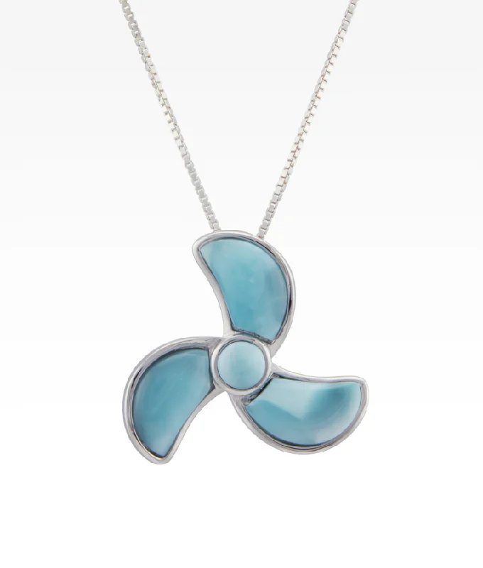 emerald cut diamond wedding ring Larimar Propeller Necklace