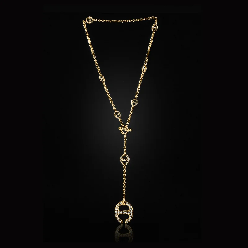small diamond cross pendant GRAND SOLO-LINK LARIAT WITH DIAMONDS