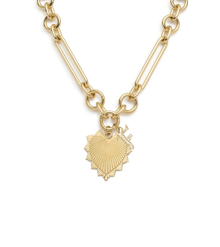 celestial sun charm anklet Love Initial Story : Oversized Mixed Clip Chain Necklace
