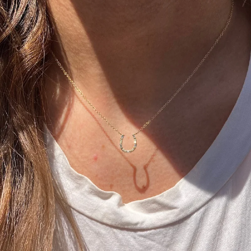 minimalist diamond stud earrings LUCKY CHARM DIAMOND NECKLACE