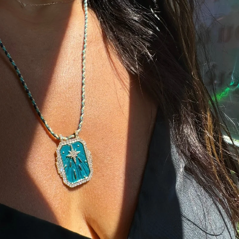 personalized gold bar necklace LUCKY STAR TAROT NECKLACE