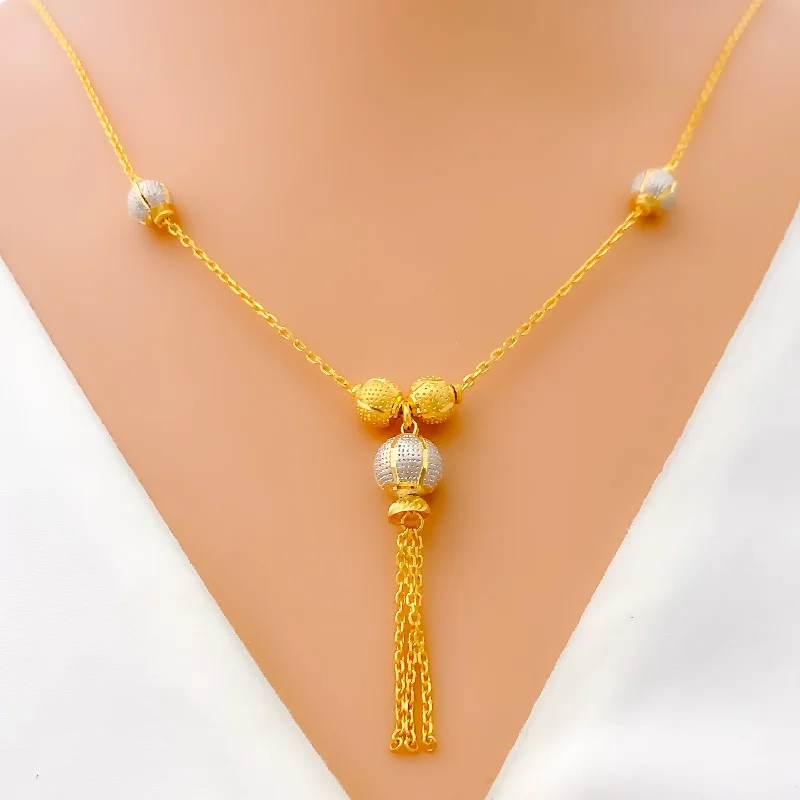 vintage-inspired moonstone necklace Luminous Dangling 22k Gold Necklace