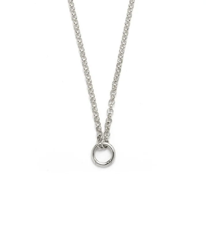 classic wedding set with diamonds Medium Open Belcher Chain