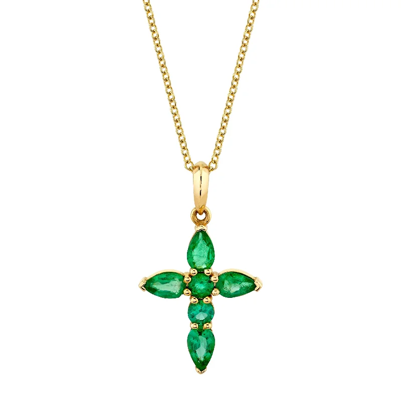 simple crystal pendant necklace Medium Emerald Faith Pendant