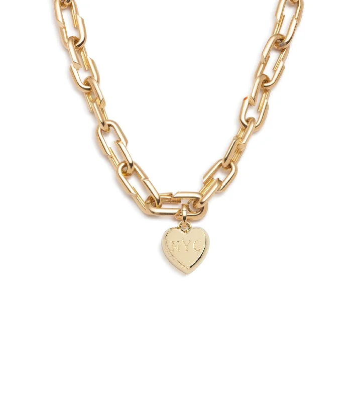 sterling silver arrow ring Medium Strong Hearts Necklace with Medium Heart Ingot Medallion