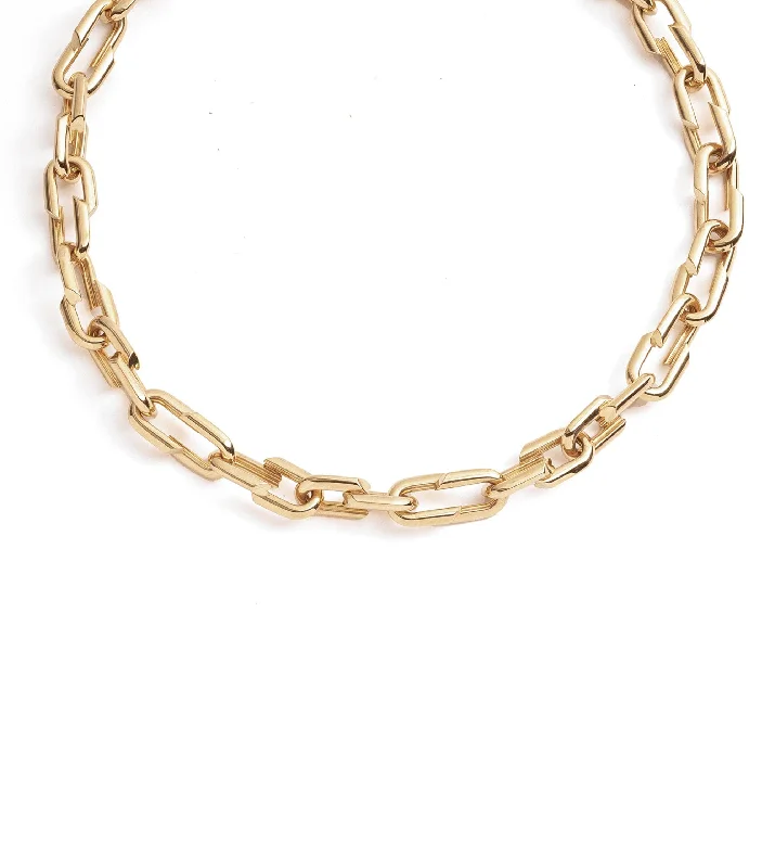 tiny gold huggie hoops Medium Strong Hearts Love Link Chain Necklace