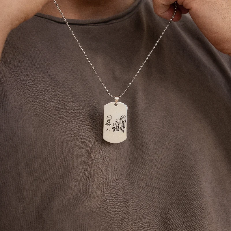 unique gemstone cocktail ring Men's Dog Tag Necklace