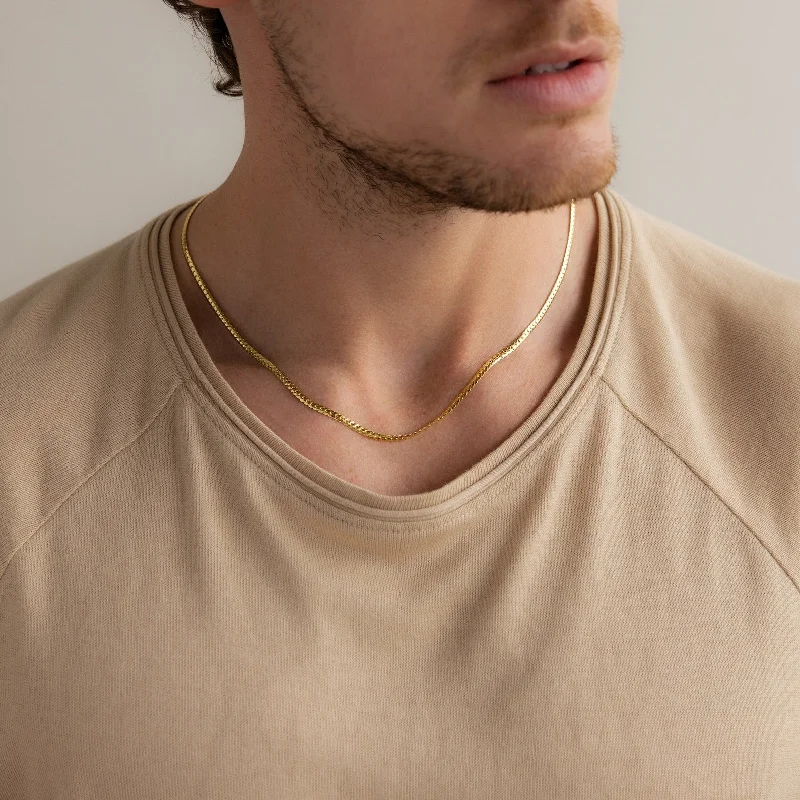 real smoky quartz pendant Men's Snake Chain Necklace
