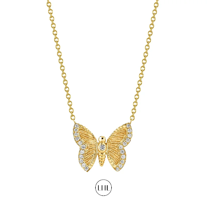 modern hexagon stud earrings Metamorphosis Butterfly Necklace