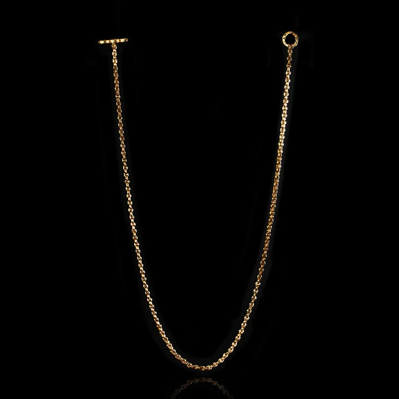 crystal-studded gold ring MICRO OPEN-LINK™ NECKLACE - 20"