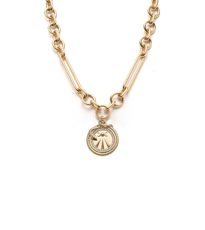 dainty pearl and diamond ring Mind Body Soul - Wholeness : Oversized Mixed Clip Chain Necklace