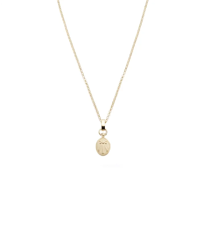 personalized couples ring engraved Mind, Body, Soul - Wholeness : Fine Belcher Slide Crest Necklace