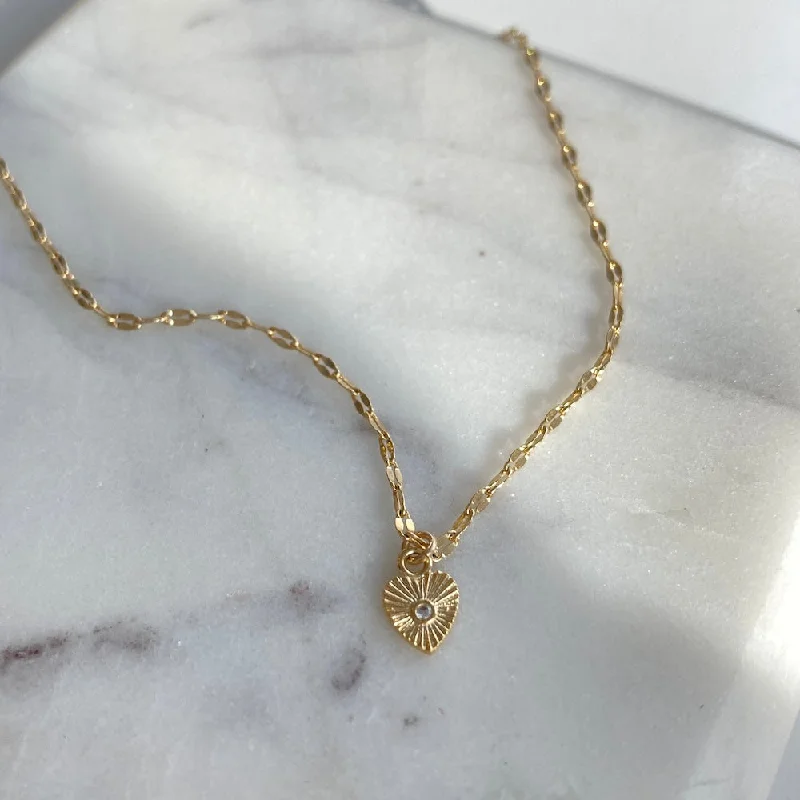 opal and gold earrings MINI AMOR NECKLACE
