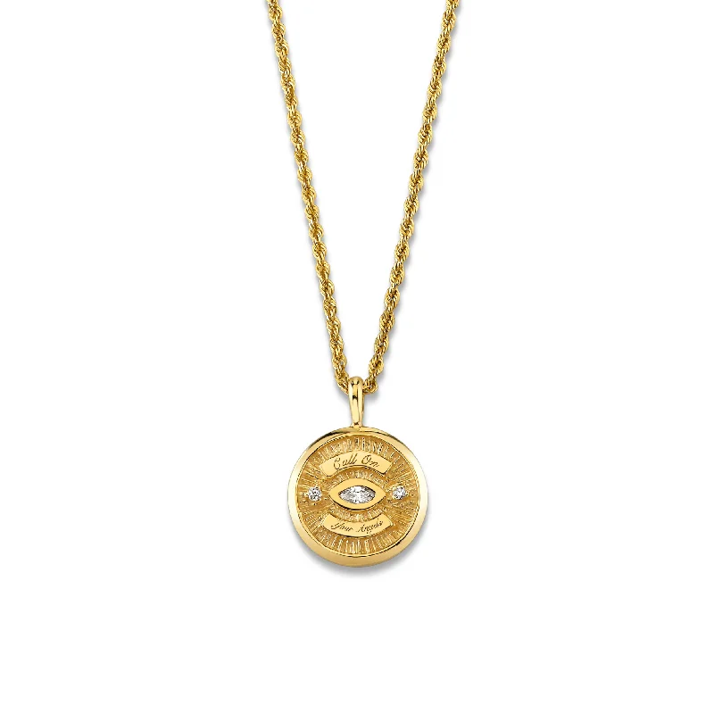 elegant marquise diamond ring Mini Call On Your Angels Coin Necklace