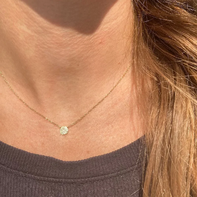 hand-stamped coordinates bracelet DAINTY DIAMOND DISC NECKLACE