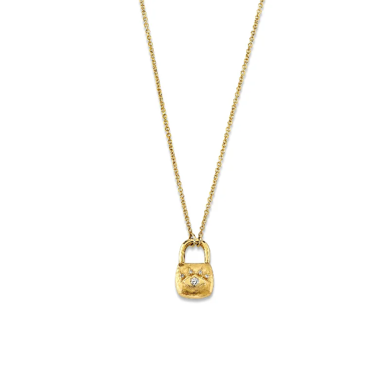 small diamond nose stud Mini "I AM" Promise Lock