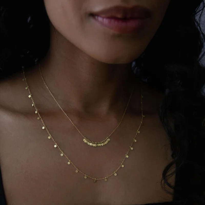 moonstone engagement ring boho MINI DOTS ARC NECKLACE