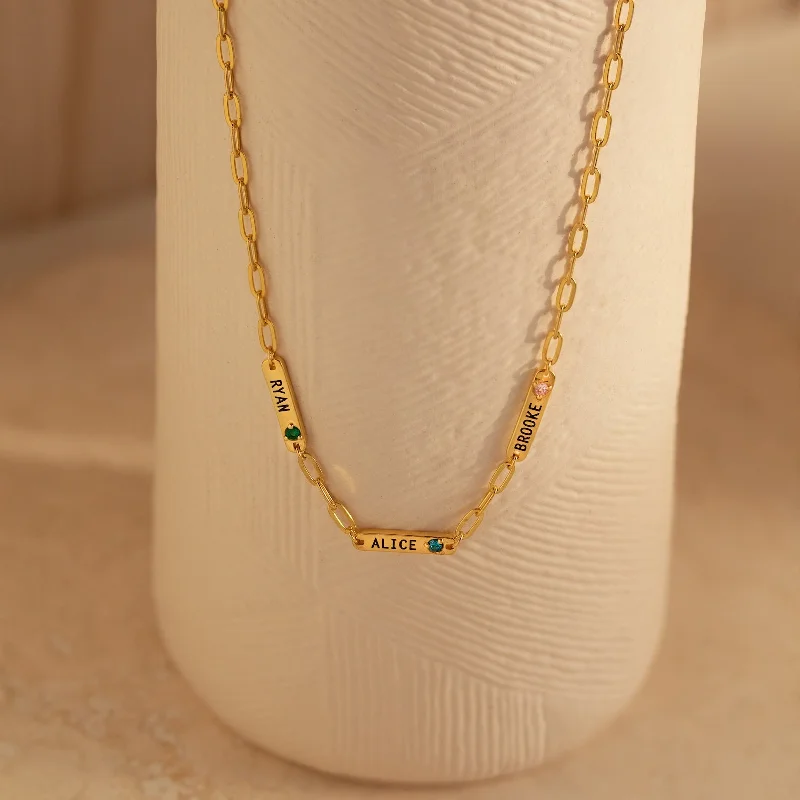 leather cuff bracelet men Mini Name Birthstone Necklace