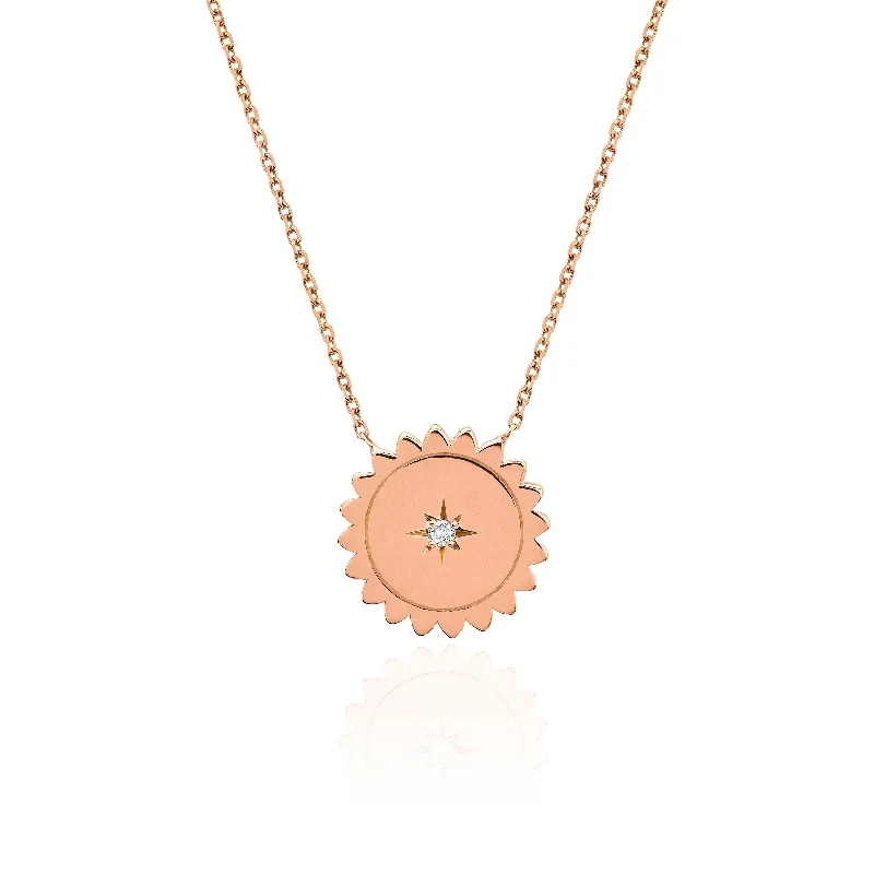 men’s tungsten carbide ring Mini Sunshine Necklace with Star Set Diamond | Ready to Ship