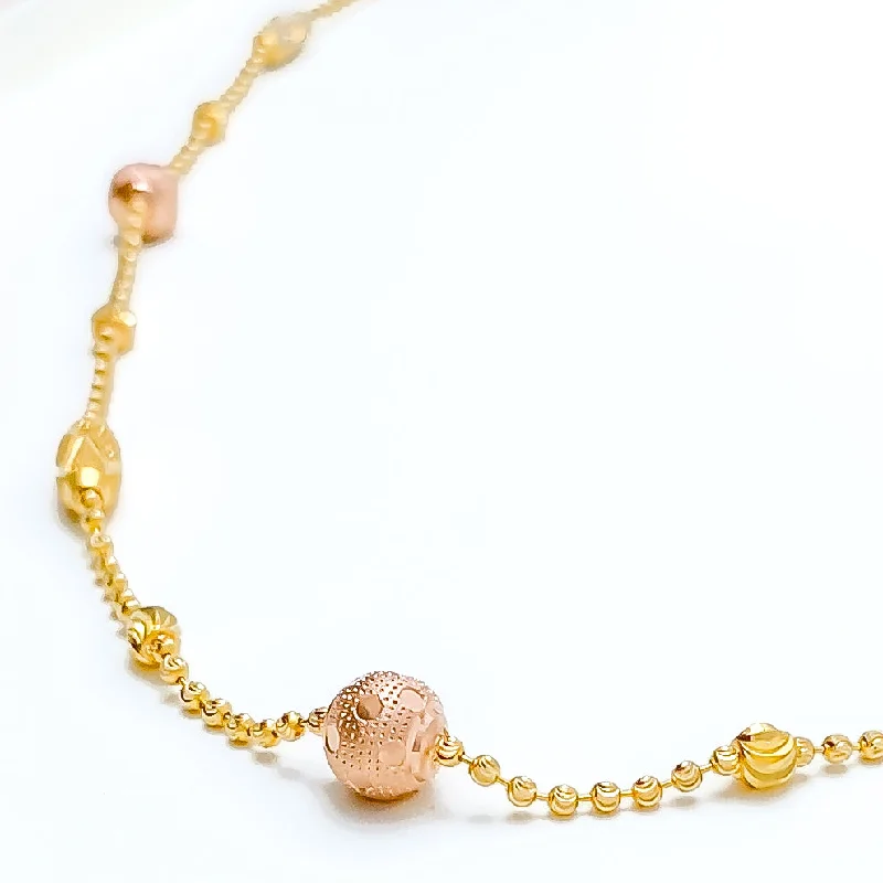 sterling silver charm anklet Modern Glamorous 22k Gold Eclectic Long Necklace - 24"