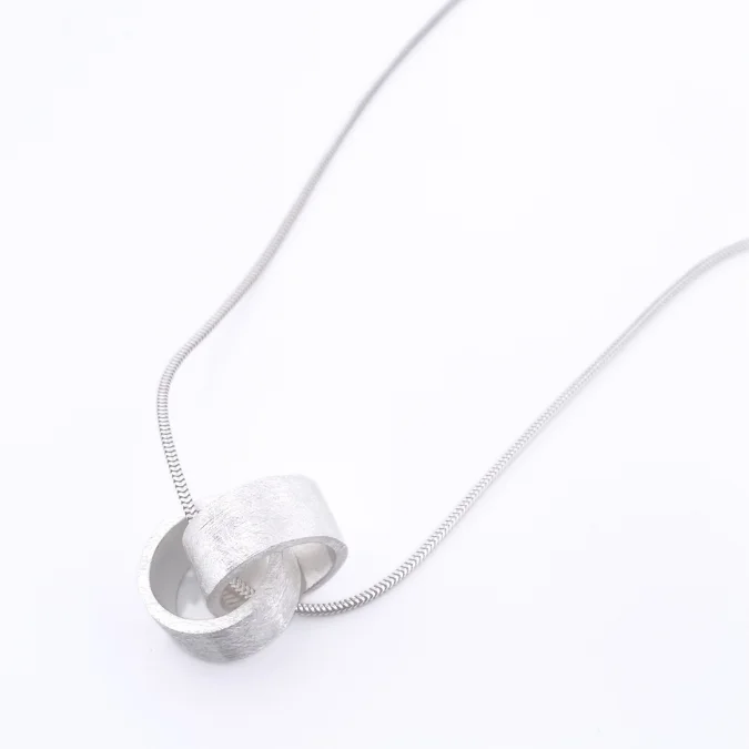 unique silver branch ring Modern Interlocking Pendant