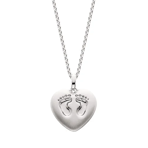 celestial sun and moon earrings Mommy Chic Foot Print Sterling Silver Pendant