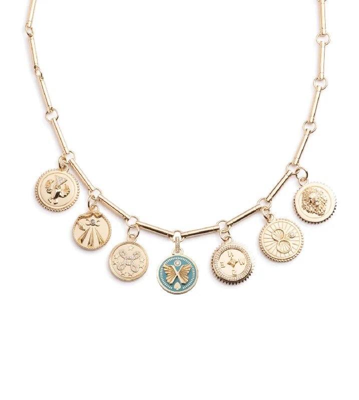 adjustable rope bracelet handmade Multi-Tenet Story Yellow Gold Element Chain Choker Aqua