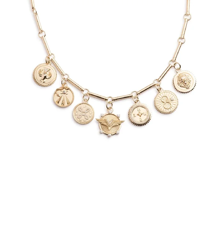 handcrafted silver cross pendant Multi-Tenet Story : Yellow Gold Element Chain Choker