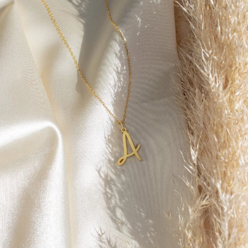 waterproof beach anklet stainless steel Nella Letter Necklace