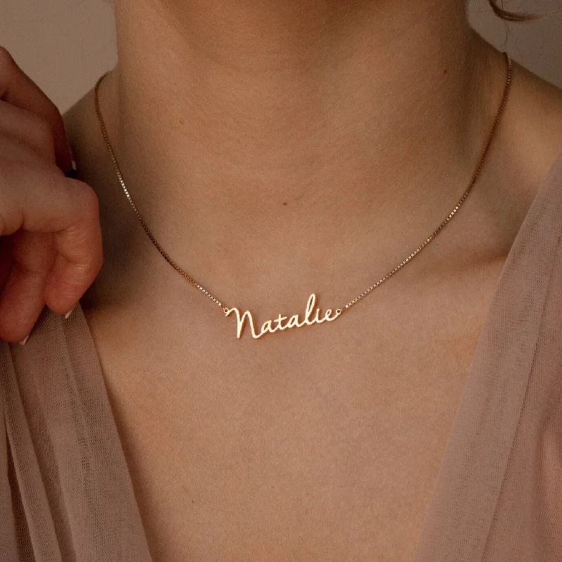 black diamond eternity band Nella Name Necklace in Box Chain