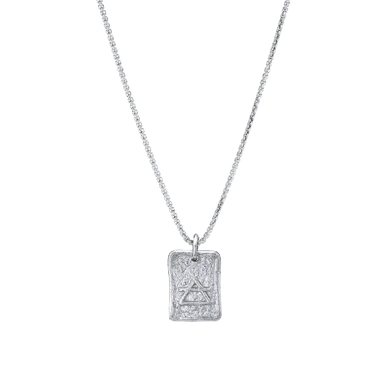 men’s silver ring with onyx Air Element Plate Necklace