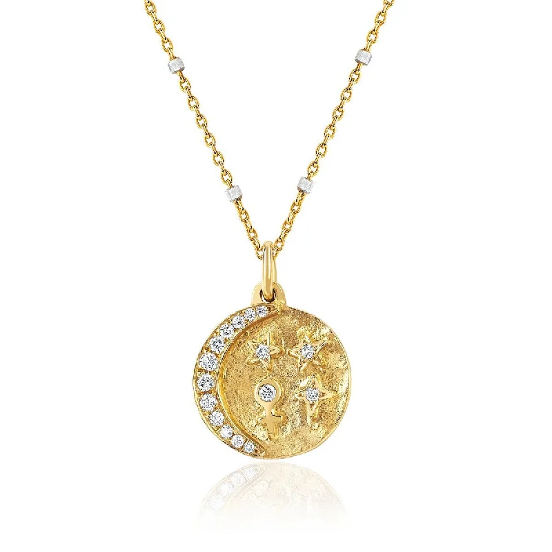 unique square diamond ring Baby Divine Feminine Alchemy Coin Necklace