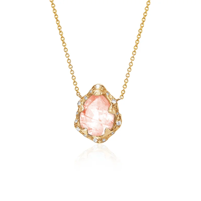 men’s engraved stainless steel bracelet Baby Queen Water Drop Morganite Necklace with Sprinkled Diamonds men’s engraved stainless steel bracelet Baby Queen Water Drop Morganite Necklace with Sprinkled Diamonds