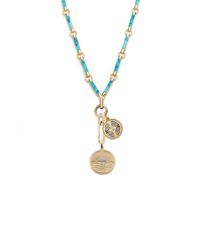 dainty chain bracelet layered New Beginnings : Drop Element Chain Necklace Turquoise