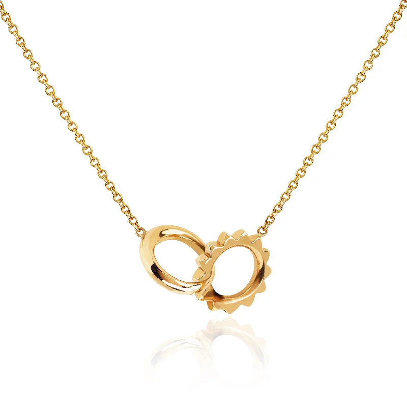 vintage filigree locket necklace Solid Interlocking Unity Necklace