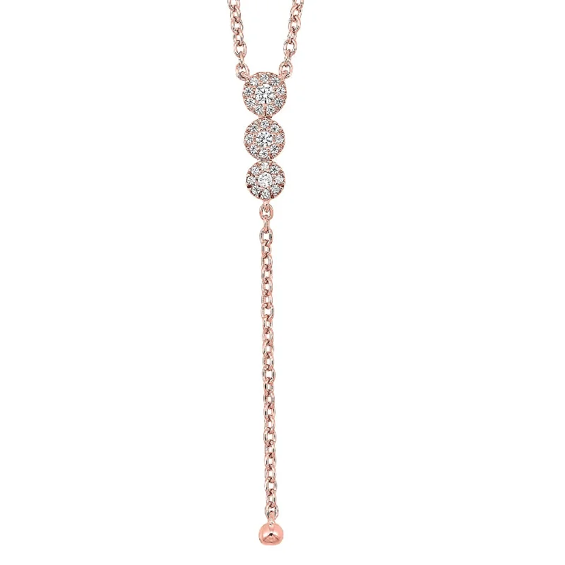 dainty chain bracelet layered 14K Rose Gold Diamond Necklace 1/10CTW