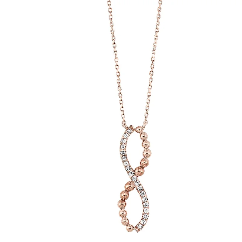 vintage filigree engagement ring 14K Rose Gold Diamond Infinity Loop Necklace 1/10CTW