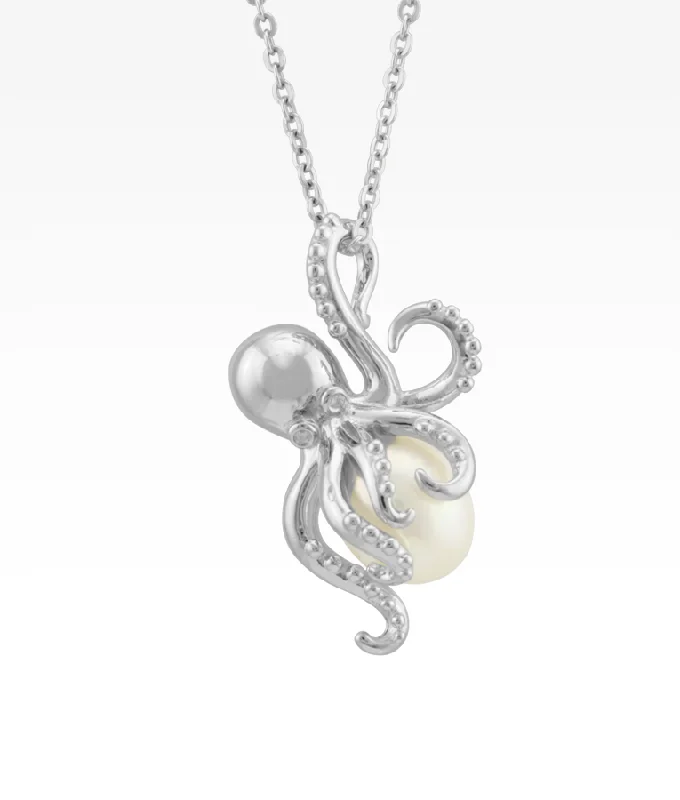 gold opal ring Octopus Hiding Pearl Necklace